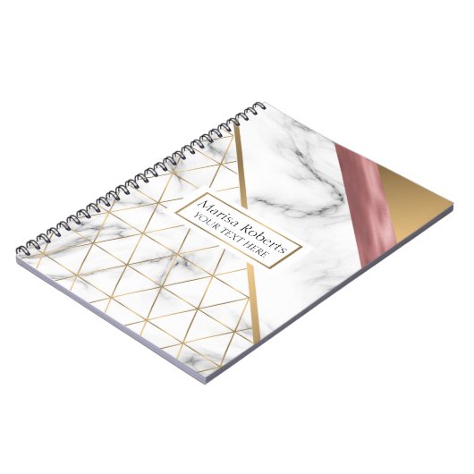 Elegant roos goudvormig ontwerp notitieboek (Linkerzijde)