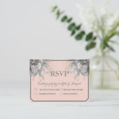 Elegant Roos grijs en grijs menu Keuze RSVP-Briefk (Staand voorkant)