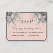 Elegant Roos grijs en grijs menu Keuze RSVP-Briefk (Voorkant)