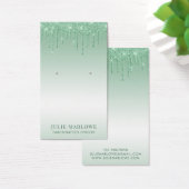 Elegant Roos Groene Glitter Drips Metallic Oorbel Visitekaartje (Bureau)
