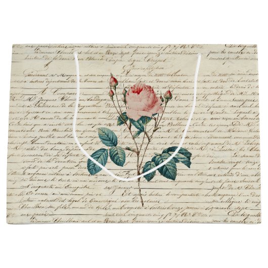 Elegant  Roos handgeschreven Letter-script Groot Cadeauzakje (Voorkant)