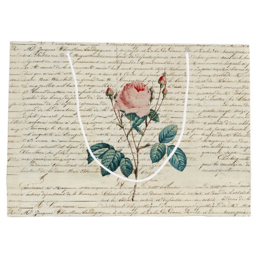 Elegant Roos handgeschreven Letter-script Groot Cadeauzakje (Achterkant)