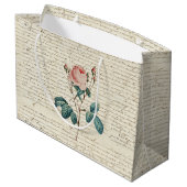 Elegant  Roos handgeschreven Letter-script Groot Cadeauzakje (Achterkant Gekanteld)