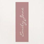 Elegant Roos Handgeschreven Script Naam Aangepast Yogamat (Voorkant)