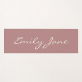 Elegant Roos Handgeschreven Script Naam Aangepast Yogamat (Voorkant (horizontaal))