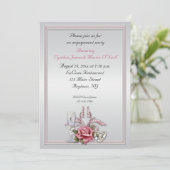 Elegant Roos Invitation Kaart (Staand voorkant)