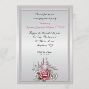 Elegant Roos Invitation Kaart