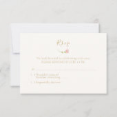 Elegant Roos & Ivoor RSVP & Menu Response Kaart (Voorkant)
