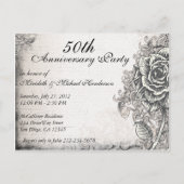 Elegant Roos Jubileum Party Invite Uitnodiging Briefkaart (Voorkant)