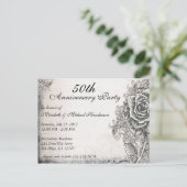 Elegant Roos Jubileum Party Invite Uitnodiging Briefkaart (Staand voorkant)