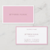 Elegant Roos Kleur Modern Minimalistisch Design Pl Visitekaartje (Voorkant / Achterkant)