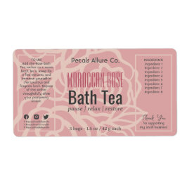 Elegant Roos Koraal Roze Bloemenbad Productlabel Etiket