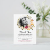 Elegant Roos Krans Foto Sympathy Memorial Bedankkaart (Staand voorkant)