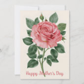 Elegant Roos kunstwerk Moederdag Kaart (Voorkant)