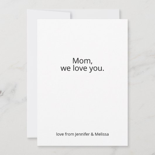 Elegant Roos kunstwerk Moederdag Kaart (Achterkant)