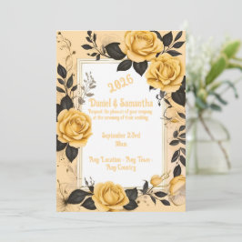 Elegant Roos Lijst Sjabloon bruiloft uitnodiging