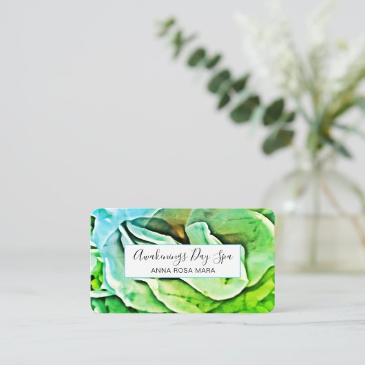 *~* Elegant ROOS Logo QR Floral Flower Visitekaartje (Staand voorkant)