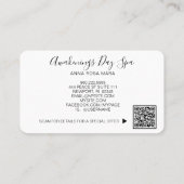 *~* Elegant ROOS Logo QR Floral Flower Visitekaartje (Achterkant)