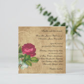Elegant  Roos, magenta/bruin Kaart (Staand voorkant)