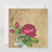 Elegant  Roos, magenta/bruin Kaart (Achterkant)