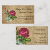 Elegant  Roos, magenta/bruin Visitekaartje (Voorkant / Achterkant)