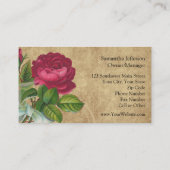 Elegant  Roos, magenta/bruin Visitekaartje (Achterkant)