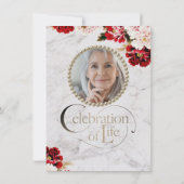 Elegant Roos Marble Celebration of Life Invitation Kaart (Achterkant)