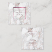 Elegant Roos Marble Modern Design Sjabloon Vierkante Visitekaartje (Voorkant / Achterkant)