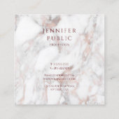 Elegant Roos Marble Modern Design Sjabloon Vierkante Visitekaartje (Achterkant)