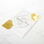 Elegant Roos met geperst goud Folie Uitnodiging (Gedraaid)