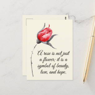 Elegant Roos met Inspirerend Quote Briefkaart