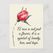 Elegant Roos met Inspirerend Quote Briefkaart (Voorkant)