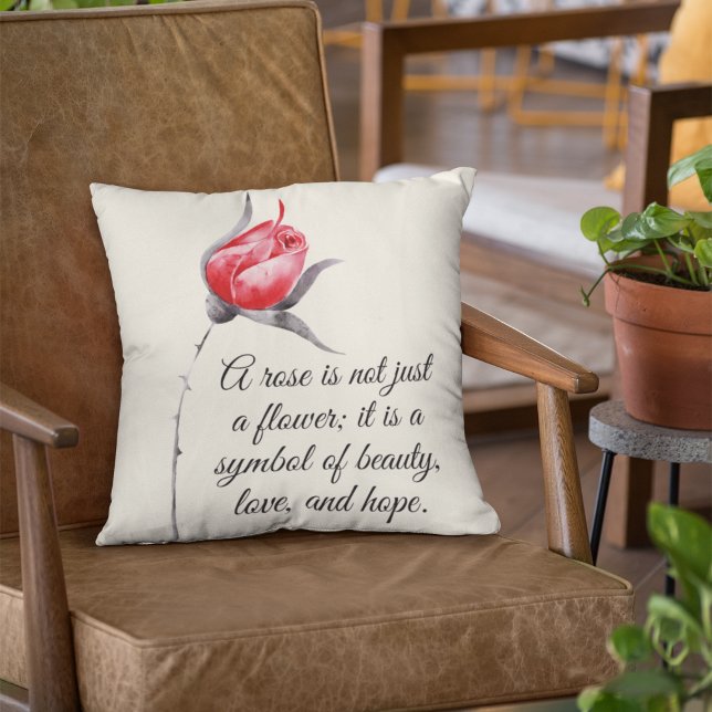 Elegant Roos met Inspirerend Quote Kussen (Creator heeft geüpload)