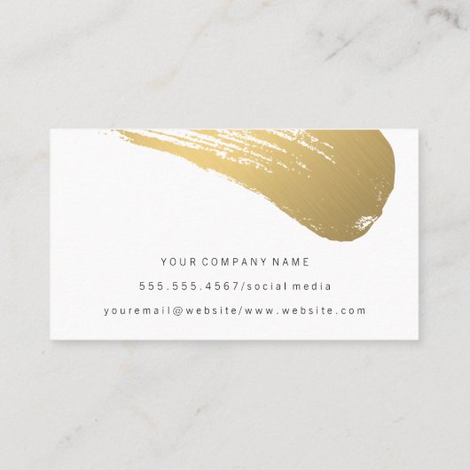 Elegant Roos met metalen goudpenselen Visitekaartje (Achterkant)