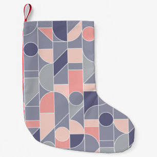 Elegant roos met retro-stijl en grijs naadloos pat kleine kerstsok