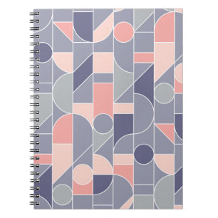 Elegant roos met retro-stijl en grijs naadloos pat notitieboek