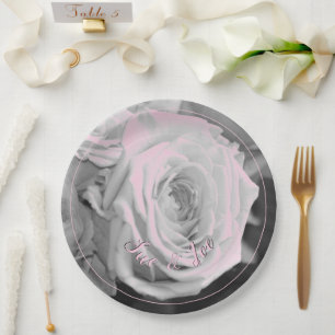 Elegant Roos met roze accenten Papieren Bordje