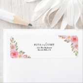 Elegant Roos minimalistisch kleurrijk retouradres Etiket (Insitu)