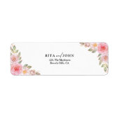 Elegant Roos minimalistisch kleurrijk retouradres Etiket (Voorkant)