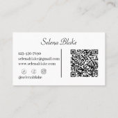 Elegant Roos Minimalistische QR Code Label visitek (Achterkant)
