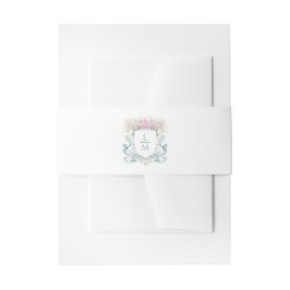Elegant Roos Monogram Crest Invitation Uitnodigingen Wikkel