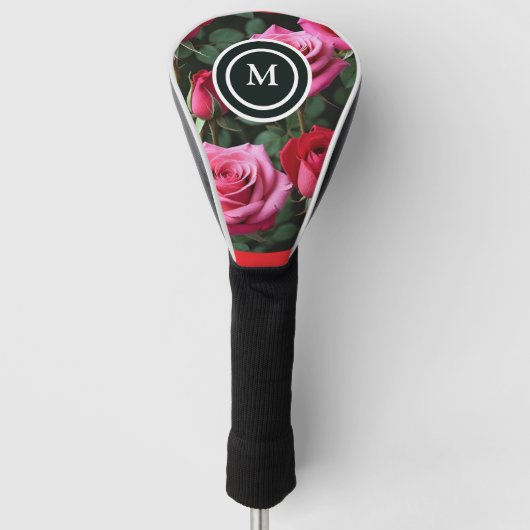 Elegant Roos Monogram Golf Head Hoesje – Custom Fl Golfheadcover (Voorkant)