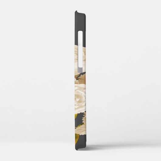 Elegant Roos Monogram Grijs Case-Mate iPhone Case (Achterkant / Links)