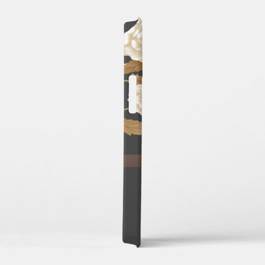 Elegant Roos Monogram Grijs Case-Mate iPhone Case (Achterkant / Rechts)