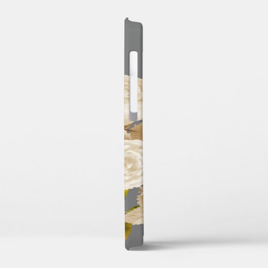 Elegant Roos Monogram Grijs Case-Mate iPhone Case (Achterkant / Links)