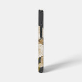 Elegant Roos Monogram Grijs iPhone Hoesje (Linkerkant)