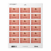 Elegant Roos Monogram Huwelijk Retouradres Label (Full Sheet)