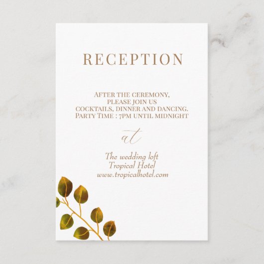 Elegant Roos Monogram Informatiekaartje (Voorkant)