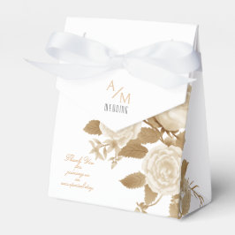 Elegant Roos Monogram Wit Bedankdoosjes