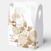 Elegant Roos Monogram Wit Bedankdoosjes (Geopend)